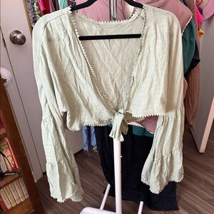Elegant Light Green Women's Top